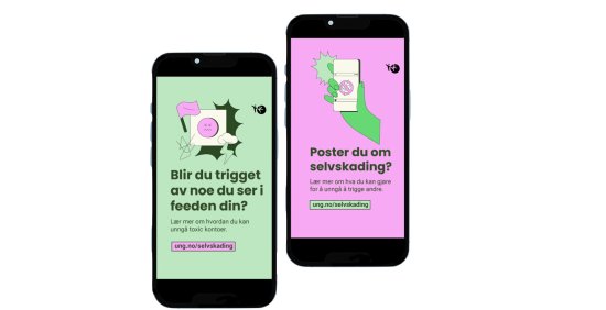 Illustrasjon av to mobiler.