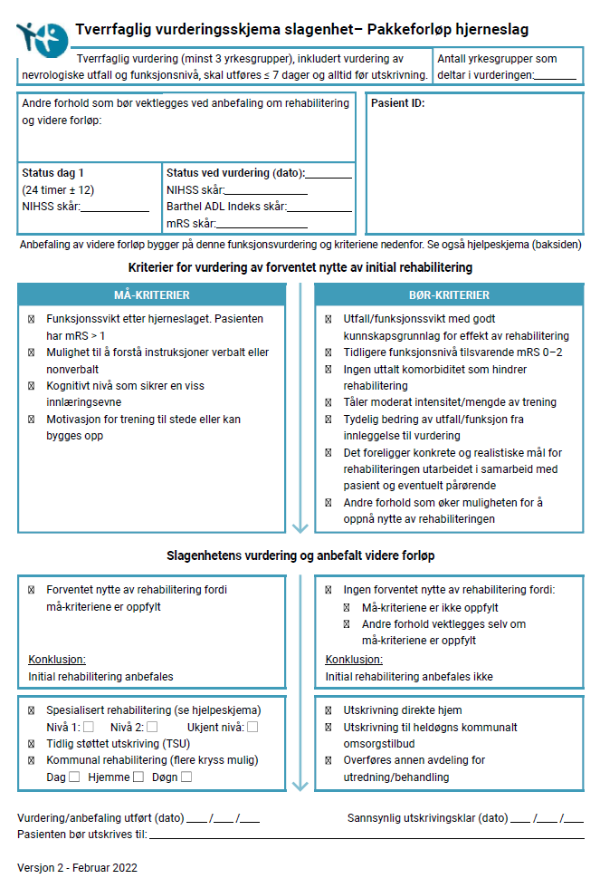 Figur 1 - Tverrfaglig vurderingsskjema