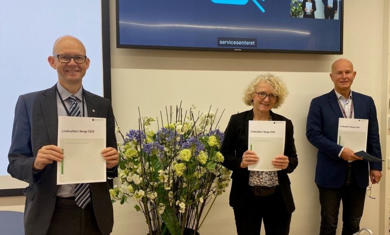 Direktører Geir Axelsen (SSB), Mari Trommald (Bufdir) og Bjørn Guldvog (Helsedirektoratet).