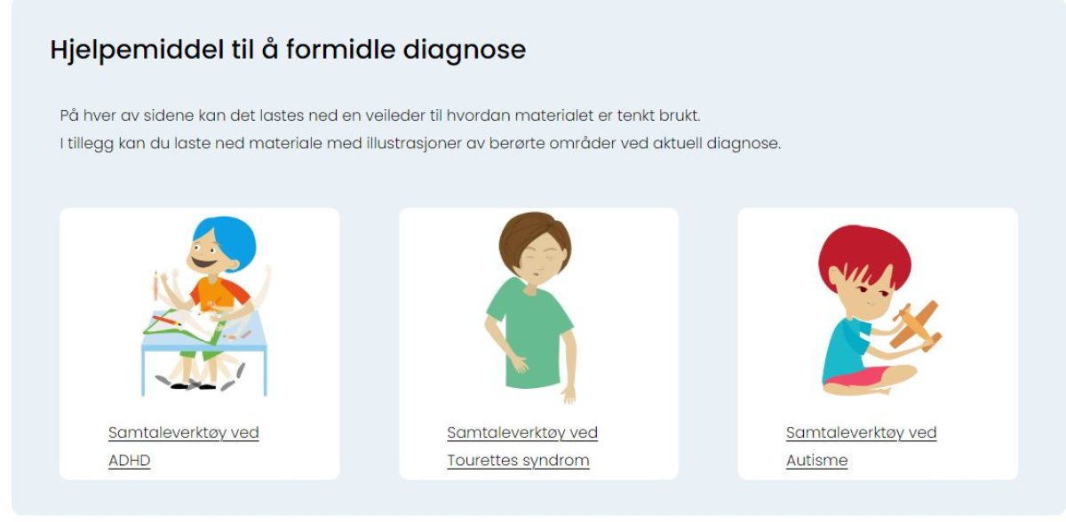 skjermdump av nettside som viser tre illustrasjonsfigurer