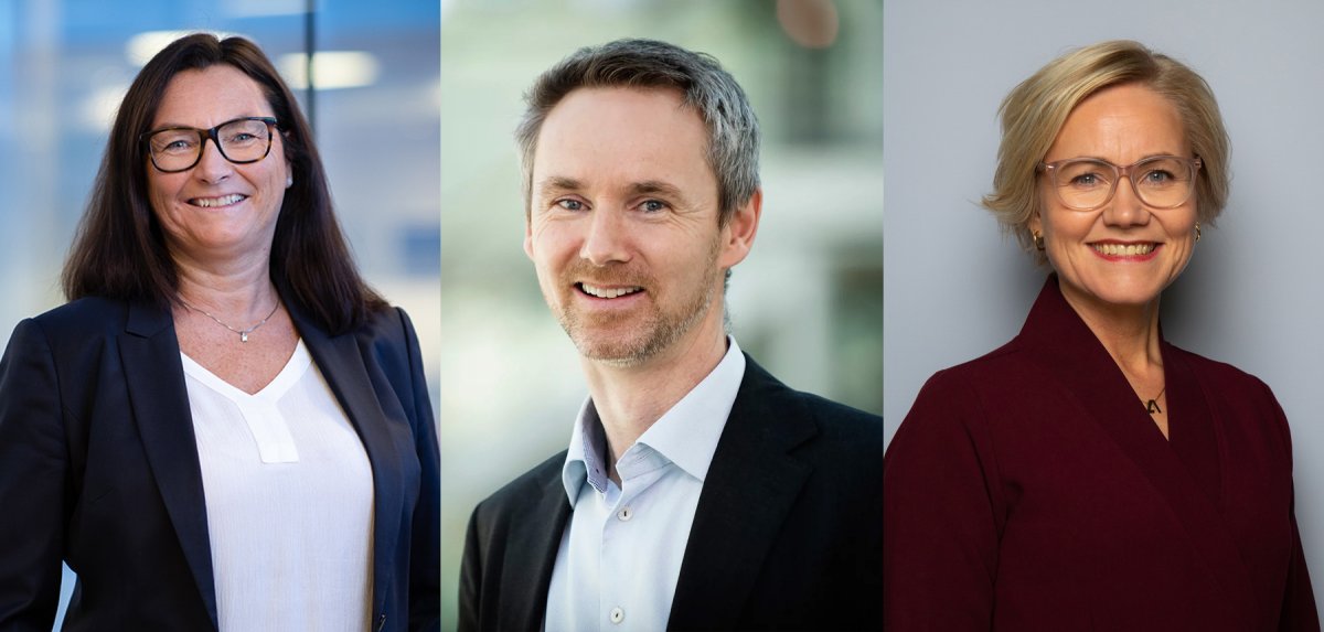 Portrettfoto av Mariann Hornnes, Rune Simensen og Ingvild Kjerkol