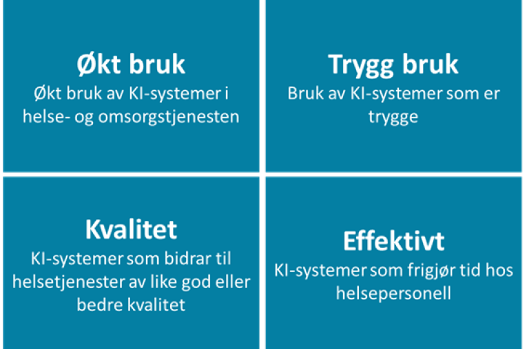 Fire mål: økt bruk, trygg bruk, kvalitet og effektivt