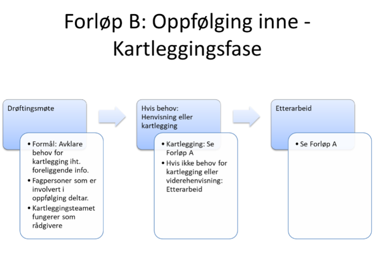 Forløp B: Oppfølging inne - Kartleggingsfase