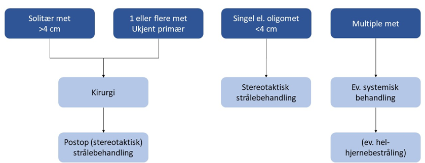 Figur 18 Algoritme for behandling av hjernemetastaser.